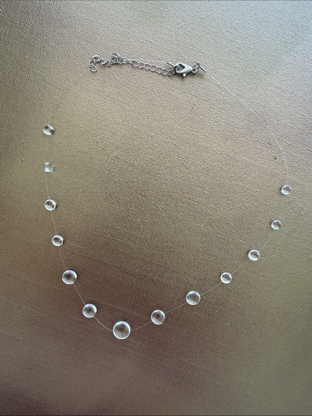 Floating Illusion Crystal Bead Necklace | Minimalist Y2K Invisible Necklace